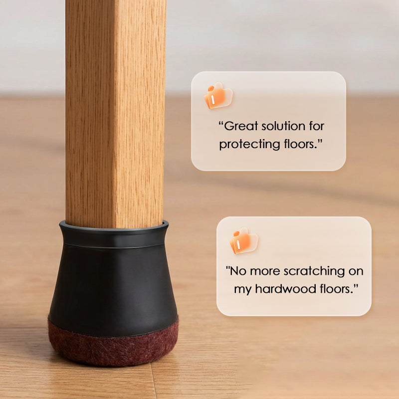 🔥4-pack silicone leg protectors for floors with file guides