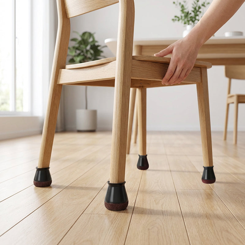 🔥4-pack silicone leg protectors for floors with file guides